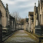 Allée du cimetiere du sud reims, tombes et monuments historiques