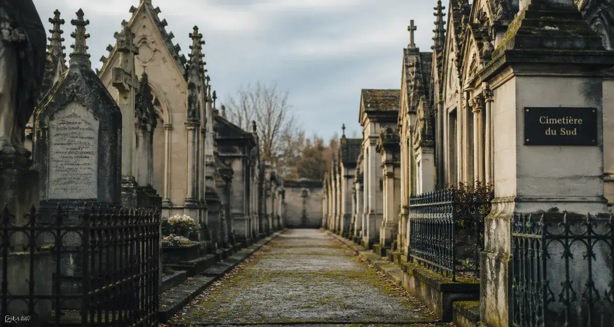 Allée du cimetiere du sud reims, tombes et monuments historiques
