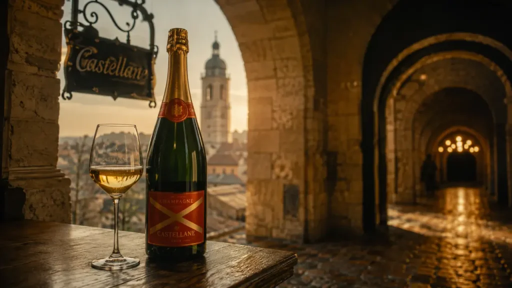 Champagne de castellane à Épernay : bouteille et tour 66 m, caves