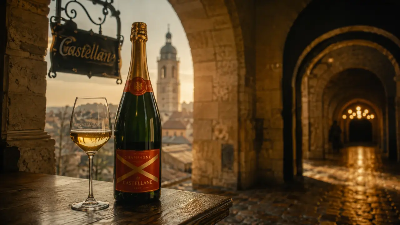 Champagne de castellane à Épernay : bouteille et tour 66 m, caves