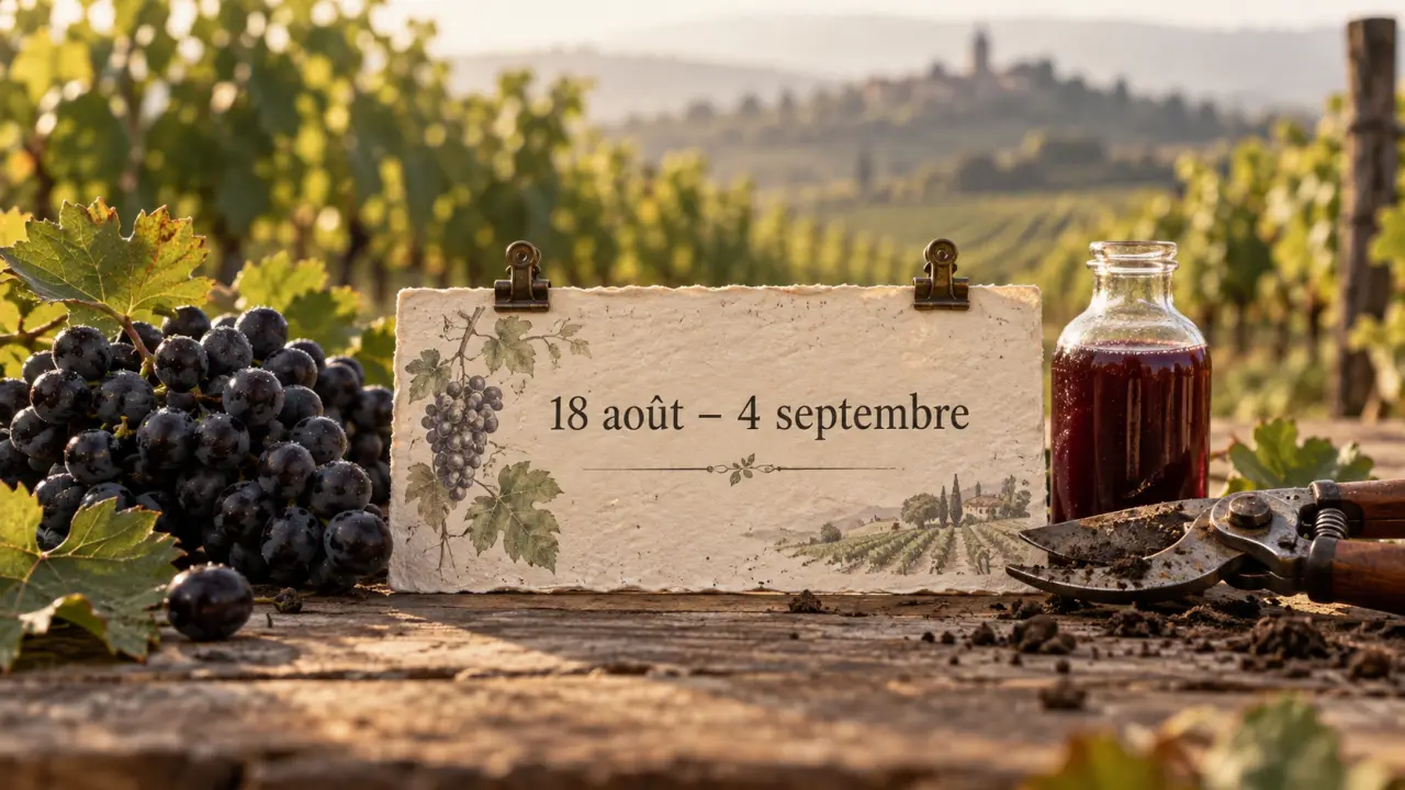 Dates vendanges champagne 2025 : 18 août à 4 septembre