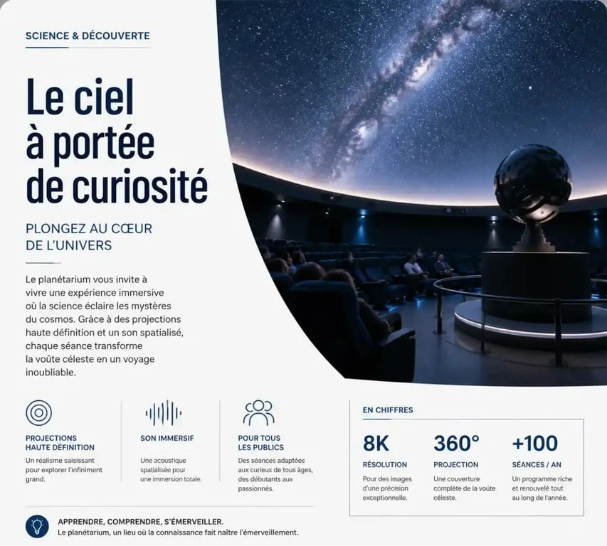 Séance d'astronomie au Planétarium de Reims lors des Journées du Patrimoine