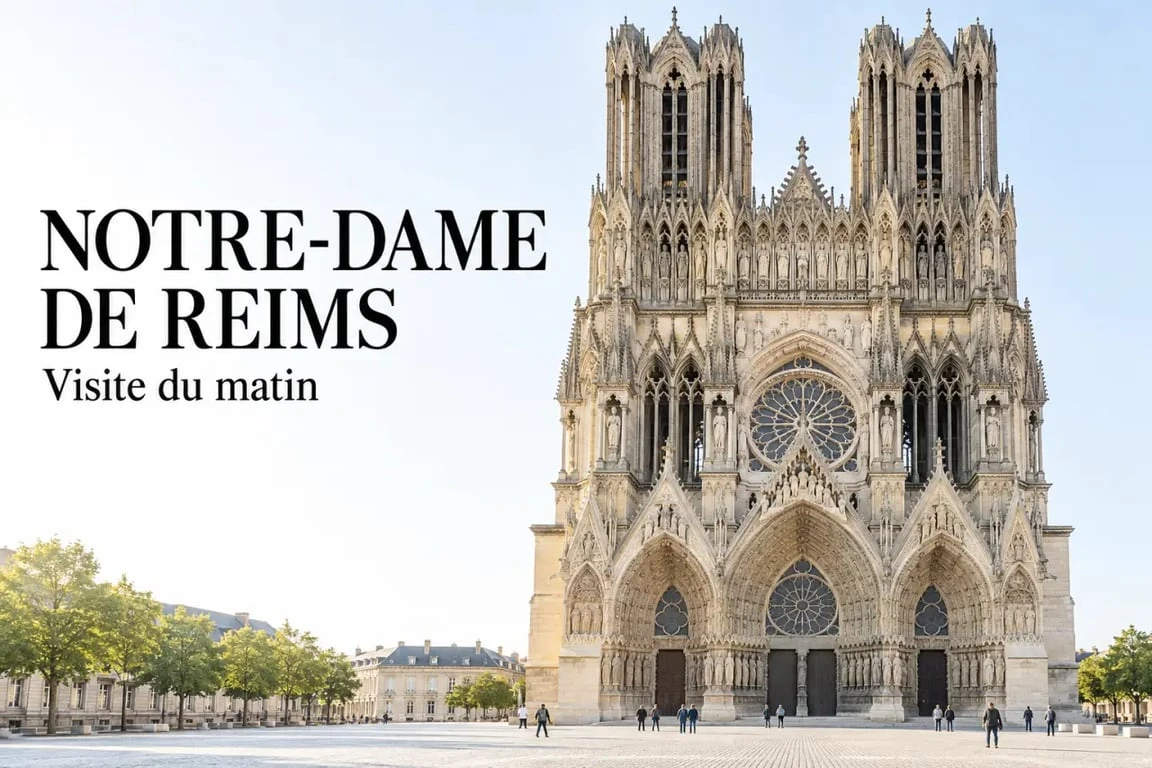 Visiter Reims en un jour devant la cathédrale Notre-Dame