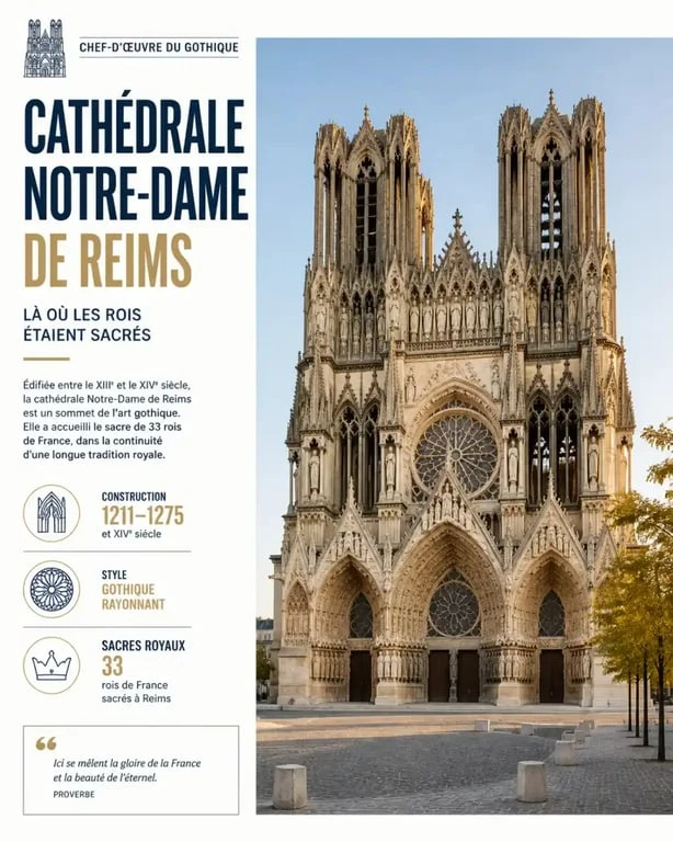 Cathédrale Notre-Dame de Reims, incontournable lors de votre visite de Reims centre ville