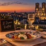 Restaurant il duomo reims rooftop, vue sur la cathédrale de Reims
