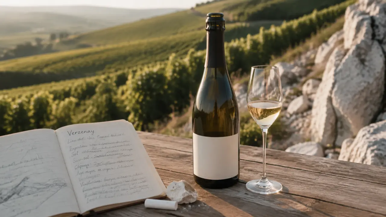 verzenay champagne sur table en chêne, Pinot Noir, Montagne de Reims
