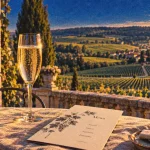 Hotel restaurant reims dans le vignoble Champagne, vue sur les vignes et le château