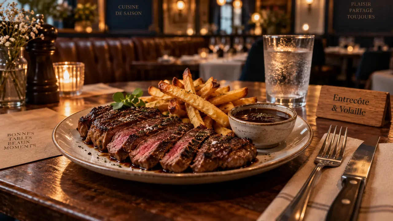 Restaurant l atelier reims, entrecôte grillée et sauce brune