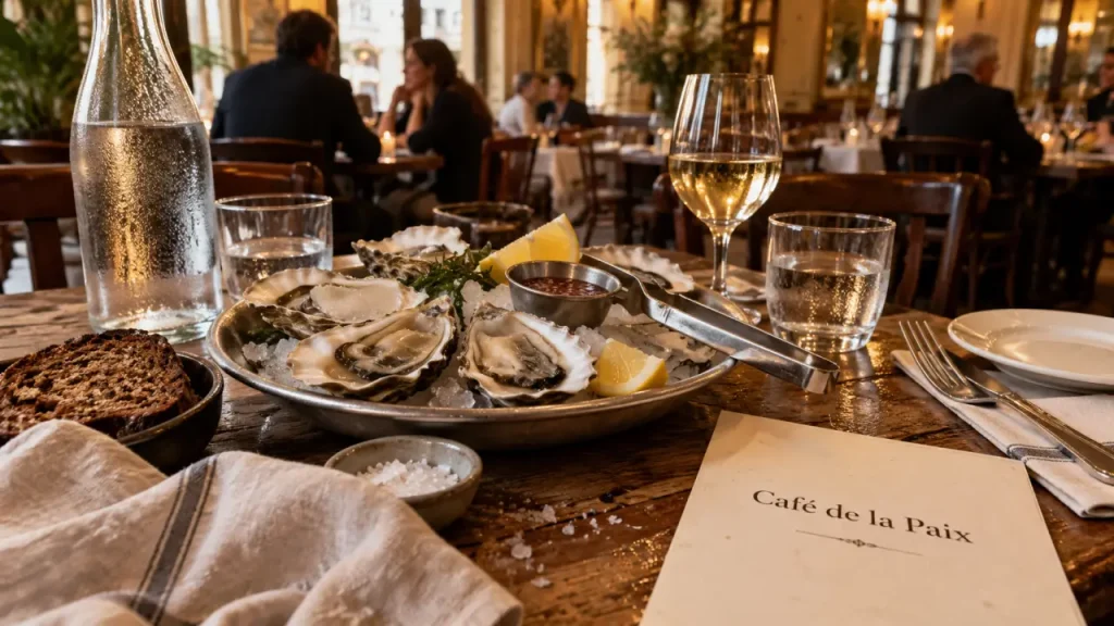 Restaurant Café de la Paix à Reims : adresse, menus et fruits de mer au centre-ville